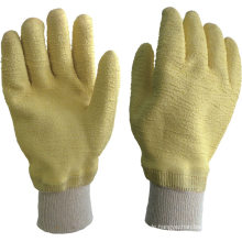 Gelbe Latex-Baumwoll-Interlock-Liner-Latex-beschichtete Handschuhe